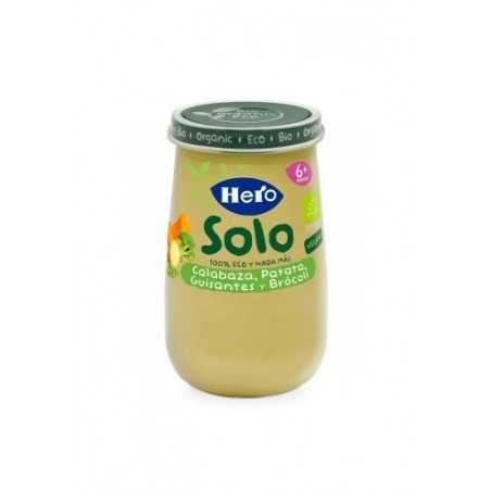 Hero Baby Solo Tarrito Eco Calabaza, Patata, GUisantes y Brócoli 190gr