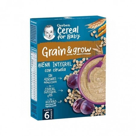 Gerber Papilla Avena Integral y Ciruelas 250g +6m