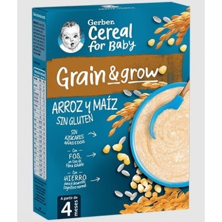 Gerber Papilla Arroz y maíz sin gluten 250 g +4m