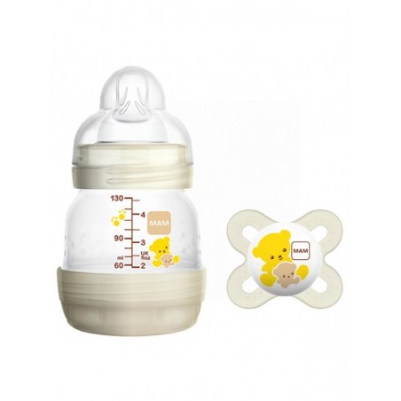 MAM Biberón Anti Colic 130ml + Chupete Start 0-2