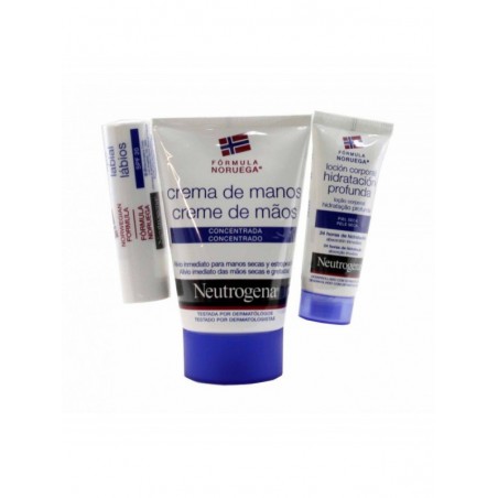 Neutrogena Pack Crema de Manos + Loción Corporal + Stick Labios Spf20