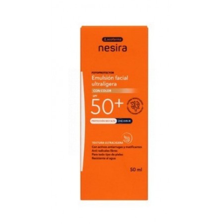 Acofarma Nesira Emulsión Facial Ultraligera con Color SPF50+ 50ml