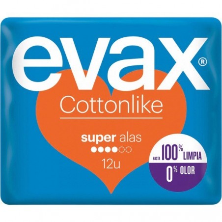 Evax Cottonlike Compresa Con Alas Super 12uds