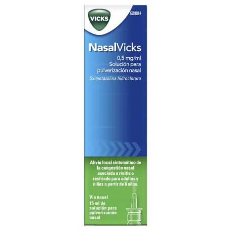 Nasalvicks 0,5 Mg-ml Solución para Pulverización Nasal 15 Ml