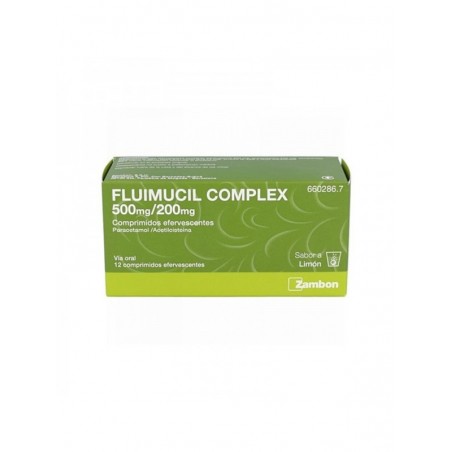 FLUIMUCIL COMPLEX 500 mg/200 mg COMPRIMIDOS EFERVESCENTES , 12 comprimidos