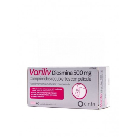 VARILIV DIOSMINA 500 MG COMPRIMIDOS RECUBIERTOS CON PELICULA , 60 comprimidos