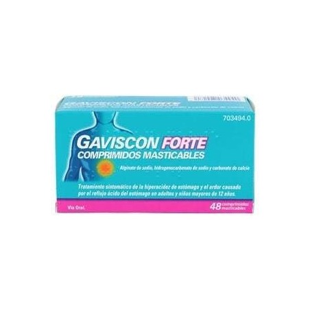 GAVISCON FORTE COMPRIMIDOS MASTICABLES , 48 comprimidos