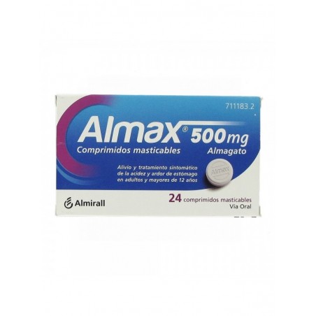 ALMAX 500 mg COMPRIMIDOS MASTICABLES,24 comprimidos