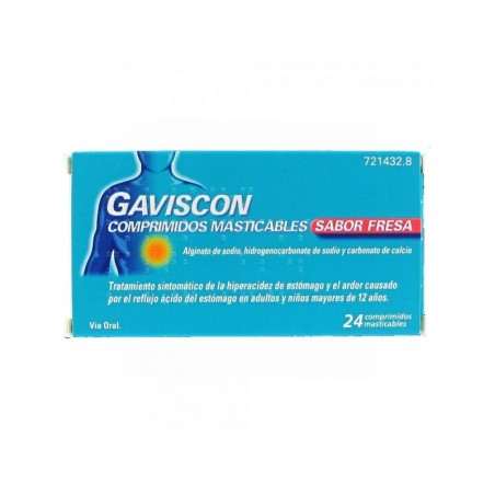 GAVISCON COMPRIMIDOS MASTICABLES SABOR FRESA,24 comprimidos