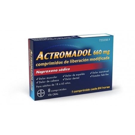 Actromadol 660mg 8 Comprimidos Liberación Modificada