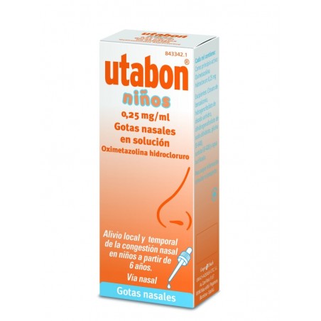 Utabon Niños 0,25 Mg/ml Gotas Nasales en Solucion, 1 Frasco de 15 Ml