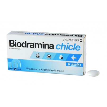 Biodramina 20 Mg Chicles Medicamentosos, 6 Chicles