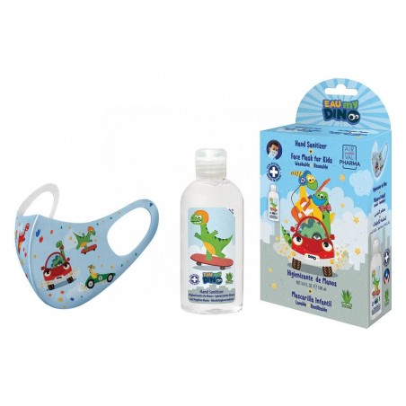 My Dino Mascarilla Infantil Tela Lavable + Gel Higienizante 100ml