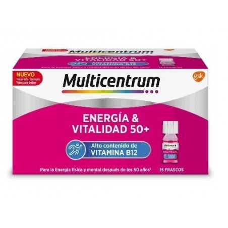 Multicentrum Energía y Vitalidad 50+ Sabor Frambuesa 7ml 15 Frascos