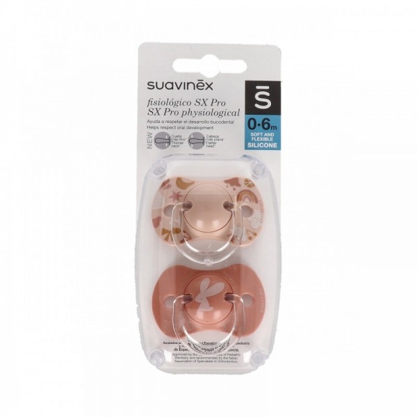 SUAVINEX Chupete Silicona Fisiológico 0 - 6 Meses 2 Unidades