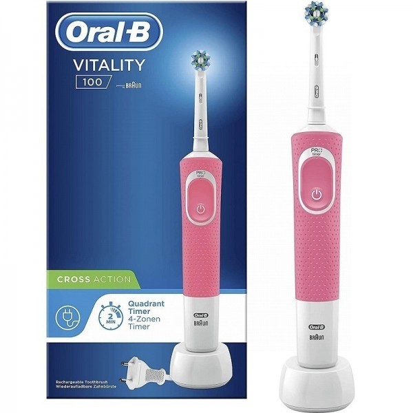 Oral-B Cepillo Dental Eléctrico Recargable Vitality 100 Cross Action Rosa