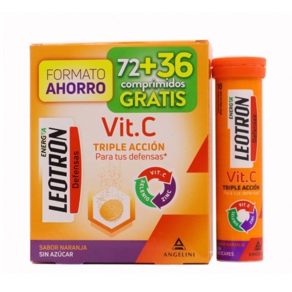 Leotron Vitamina C Naranja 72 Comprimidos + 36 Gratis